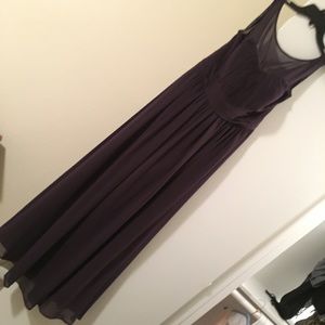 Deep Purple High Neck Evening Gown